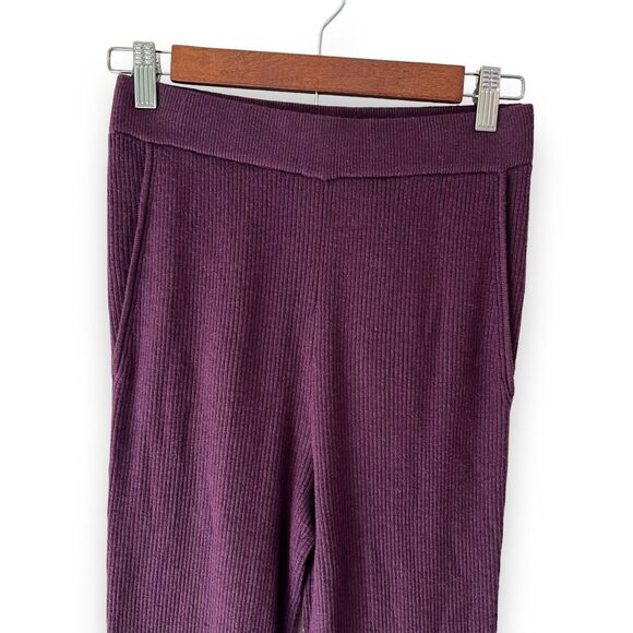 Favorite Daughter Masha Rib Knit Flare Pants XS Wool Blend Plum Purple Cozy - Picture 3 of 9